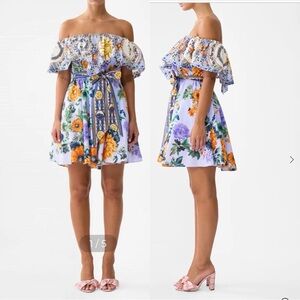 NEW Camilla Luscious in Lisbon Floral Off-Shoulder Frill Resort Dress Sz XS US4